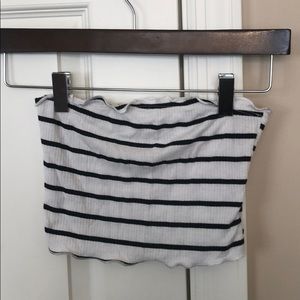 Striped Cropped Top - Black and White